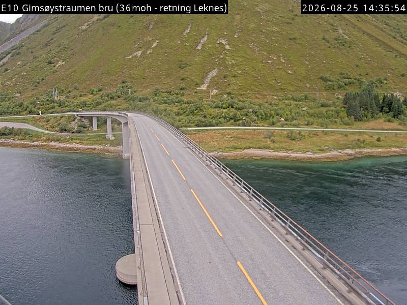 Gimsøystraumen bru, retning Leknes