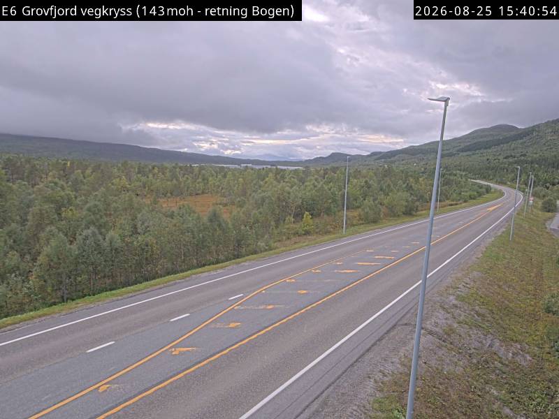 Grovfjord vegkryss, retning Bogen