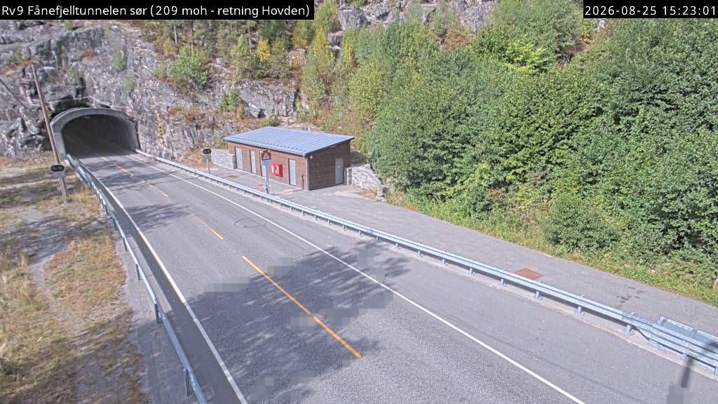 Fånefjelltunnelen sør, retning Hovden