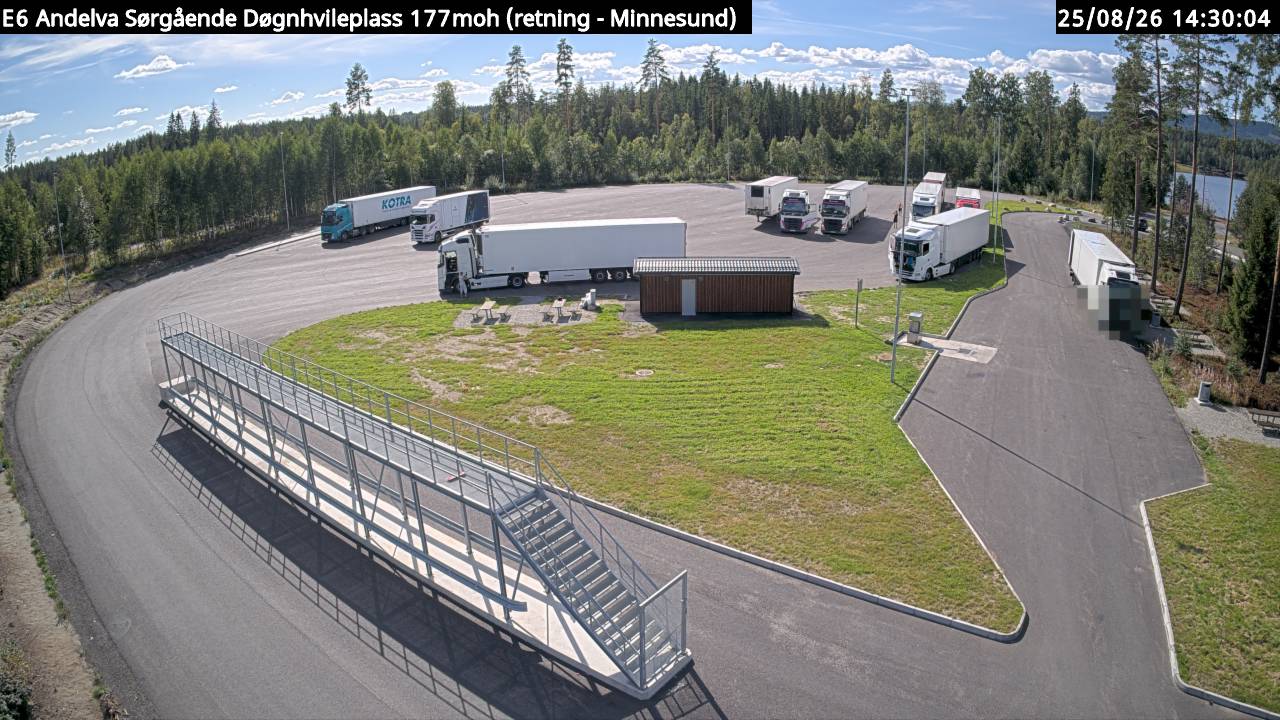 Andelva døgnhvileplass, retning Minnesund